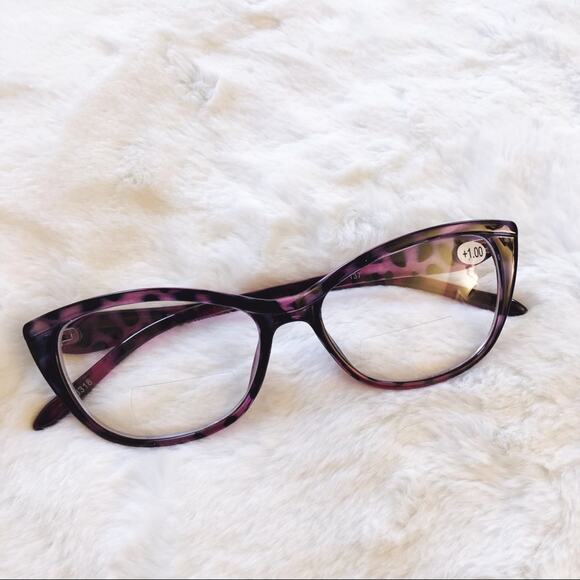 Bailey Purple Cat Eye Bi-Focal Reader Glasses - Picture 3 of 11